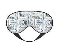 Máscara de gimnasia con estampado azul, cómoda sombra de ojos para dormir por la noche, siestas, uso en casa y viajes
