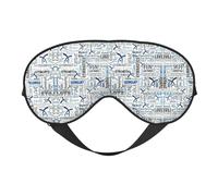 Máscara de gimnasia con estampado azul para dormir que bloquea la luz, vendas de moda para mujeres y hombres, avión o siesta