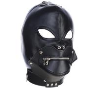 Máscara de Gimp de Demonio Malvado, máscara de Cuero sintético con Forro de Felpa, Lazo Ajustable en la Espalda, Boca Desmontable con Cremallera, cubrebocas de Cara Completa para Bondage.