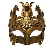 Máscara de gladiador romano Guerrero espartano griego antiguo dorado, para fiesta de disfraces/Mardi Gras/fantasma de la ópera/baile