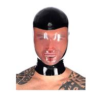 Máscara de goma de la cubierta de la cabeza del látex atractiva para el partido único unisex de Cosplay BA10 (L, Negro)