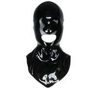 Máscara De Goma Unisex Con Capucha De Látex Máscara De Ahorcado Con Boca Y Nariz Abierta,Negro Sin Cremallera,Talla Única