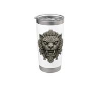 Máscara de guardián de Jaguar Mesoamericana Vaso térmico de acero inoxidable de doble pared