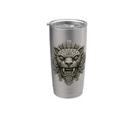 Máscara de guardián de Jaguar Mesoamericana Vaso térmico de acero inoxidable de doble pared