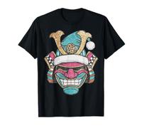 Máscara de Guerrero Samurai Holiday Cheer Santa Hat Camiseta