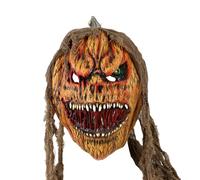 Máscara de Halloween con miedo - gorro de calavera espeluznante, cubierta facial de demonio sonriente | Látex natural Cosplay Prop Spooky Party Decoración adecuada para casas embrujadas Trick Treat