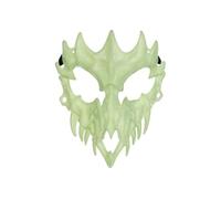 Máscara de Halloween de calavera que brilla en la oscuridad, aprox. 14,5 x 18 cm, brilla en la oscuridad, reutilizable, máscara de miedo para adultos, accesorio de disfraz de calavera, disfraz de