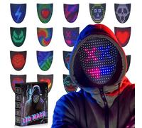 Máscara de Halloween LED, máscara de gestos con inducción LED, 25 gráficos dinámicos 25 gráficos estáticos, para baile de máscaras, Cosplay, máscara luminosa para adultos, hombres, mujeres, Halloween
