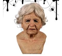Máscara de Halloween para adultos, máscara de látex realista para adultos, disfraz de casco escalofriante, gorro ajustable para fiestas, casa encantada, carnaval, eventos, teatro