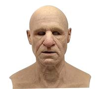 Máscara de Halloween Realista Masilla de ancianos con cabeza de desnudez de látex Full Full Halloween Headgear para más de 8 años de preplay Cosplay Apps, hombre, realista