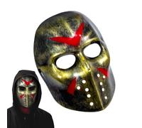 Máscara De Hockey De Terror Genérica, Máscara De Hockey De Miedo | Traje Unisex Horror | Traje De Halloween Ajustable, Cosplay De Moda Divertido Y De Miedo Para La Fiesta De Halloween