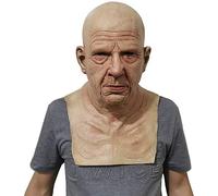 Máscara de hombre viejo de Halloween Máscara de cara humana realista Máscara de látex espeluznante Disfraz de Halloween Cosplay Juegos de fiesta Apoyos (F)