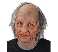 Máscara de hombre viejo de Halloween Máscara de cara humana realista Máscara de látex espeluznante Disfraz de Halloween Cosplay Juegos de fiesta Apoyos (J)