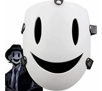Máscara de invasión de gran altura, máscara japonesa de francotirador de anime Tenkuu Shinpan máscara blanca sonrisa de PVC para disfraz de Halloween, accesorios de cosplay