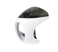 Máscara de lámpara Faro Cubierta De Faro Delantero Para Cafe para Racer, Protección De Carenado, Parabrisas Universal De 7 Pulgadas, Motocicleta Retro(White smoke shell)