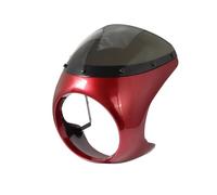 Máscara de lámpara Faro Cubierta De Faro Delantero Para Cafe para Racer, Protección De Carenado, Parabrisas Universal De 7 Pulgadas, Motocicleta Retro(Red smoke shell)