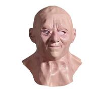 Máscara de látex | Cubierta facial de anciano | Escudo de látex unisex, accesorio de disfraz para Halloween, bailes de máscaras, teatro, festival, juego de rol