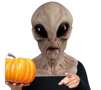 Máscara De Látex De Alienígena De Miedo - Accesorio De Cosplay De Halloween De Cabeza Completa, Cubierta De Vestuario De Cara Realista | Diseño De Mascaradas De Criatura Extraterrestre De Terror, Casc