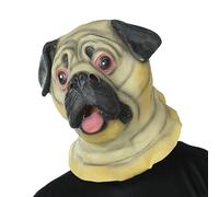 Máscara De Látex De Cabeza De Perro Pug Para Adultos