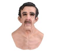 Máscara de látex realista para hombre viejo espeluznante | Máscara de hombre viejo novedad | Cubierta de cara para Halloween, bromas, cosplay, teatro y actuación escénica | lleno de embalaje, me