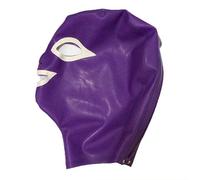 Máscara de látex sexy cubierta de la cabeza de goma Unisex capucha Único desgaste para el sexo del partido BA19 (S, Violeta)