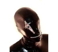 Máscara de látex SM Extreme Máscara de Halloween Máscara sexual BDSM Máscara de látex Máscara de cabeza Fetiche SM Disfraz de fiesta Máscara de cosplay Máscara de látex con cremallera facial Juguete(X