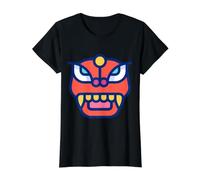 Máscara de León Rey de los Espíritus de la Mitología Balinesa Barong Camiseta gráfica económica