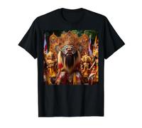 Máscara de León Rey de los Espíritus de la Mitología Balinesa Barong Camiseta gráfica económica