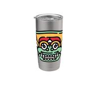 Máscara de León Rey de los Espíritus de la Mitología Balinesa Barong Vaso térmico de acero inoxidable de doble pared