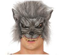 Máscara De Lobo Gris Para Adultos, Medio Rostro, Máscara De Hombre Lobo, Nueva