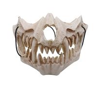 Máscara de lobo Halloween, máscara de esqueleto de Halloween, máscara de calavera de hombre lobo de miedo, cosplay disfraz de la mitad de los dientes de la cara del cráneo máscara de cosplay festival