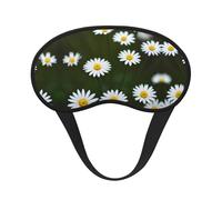 Máscara de luz con bloqueo de margaritas blancas silvestres, ayuda para dormir, cómoda máscara de dormir opaca para viajes, yoga, cubierta suave para los ojos