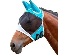 Máscara de Malla Fina para Moscas de Caballo con Orejeras, Visera 3D con Bloqueo UV, protección contra plagas de Insectos, máscara Transpirable para Moscas para equinos, cómoda