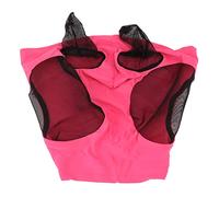Máscara de Malla para Moscas de Caballo, máscara Facial de Caballo elástica Transpirable con protección para los oídos para Montar (Rosa roja)