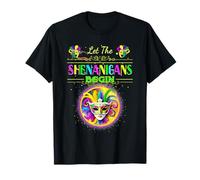 Máscara de Mardi Gras Let The Shenanigans Begin para niños, hombres y mujeres Camiseta