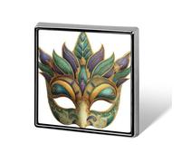 Máscara de Mardi Gras metálica, dorada, verde, morado, unisex, broches y alfileres, cuadrados, ligeros, para solapa, joyería para ropa, chal, sombrero
