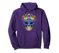 Máscara de Mardi Gras New Orleans Mobile Alabama Púrpura Sudadera con Capucha