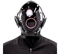 Máscara de máscara de punk Cyberpunk Mask con máscara futurista liderada redonda para hombres Mujeres PC Cyberpunk Helmet with Face Mask Cyber Mask para Cosplay Party Halloween Music Fest
