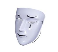 Máscara de mascarada de cara completa: diseño creativo de risa de duelo, accesorio de disfraz para hombre, cubierta facial de PVC, estilo único triste y feliz, máscara elegante y genial | Carnaval Cos