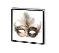 Máscara de mascarada en negro y dorado, unisex, broches y alfileres, cuadrados, ligeros, con solapa, joyería para ropa, chal, sombrero