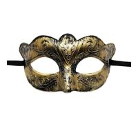 Máscara De Mascarada Máscara de mascarada de 4 piezas, máscara de Príncipe Vintage, máscara de media cara de cobre antiguo, máscaras de corona Retro, decoración de fiesta for mujer(Gold style 1)