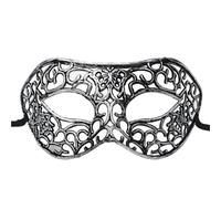 Máscara De Mascarada Máscara de mascarada de 4 piezas, máscara de Príncipe Vintage, máscara de media cara de cobre antiguo, máscaras de corona Retro, decoración de fiesta for mujer(Silver style 11)