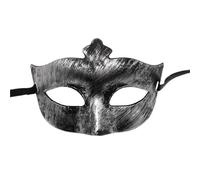 Máscara De Mascarada Máscara de mascarada de 4 piezas, máscara de Príncipe Vintage, máscara de media cara de cobre antiguo, máscaras de corona Retro, decoración de fiesta for mujer(Silver style 2)