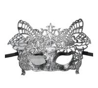 Máscara De Mascarada Máscara de mascarada de 4 piezas, máscara de Príncipe Vintage, máscara de media cara de cobre antiguo, máscaras de corona Retro, decoración de fiesta for mujer(Silver style 15)