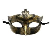 Máscara De Mascarada Máscara de mascarada de 4 piezas, máscara de Príncipe Vintage, máscara de media cara de cobre antiguo, máscaras de corona Retro, decoración de fiesta for mujer(Gold style 2)