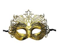 Máscara De Mascarada Máscara de mascarada de 4 piezas, máscara de Príncipe Vintage, máscara de media cara de cobre antiguo, máscaras de corona Retro, decoración de fiesta for mujer(Gold style 3)
