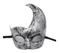 Máscara De Mascarada Máscara de mascarada de 4 piezas, máscara de Príncipe Vintage, máscara de media cara de cobre antiguo, máscaras de corona Retro, decoración de fiesta for mujer(Silver style 13)
