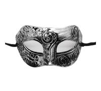 Máscara De Mascarada Máscara de mascarada de 4 piezas, máscara de Príncipe Vintage, máscara de media cara de cobre antiguo, máscaras de corona Retro, decoración de fiesta for mujer(Silver style4 4)