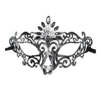 Máscara De Mascarada Máscara de mascarada de 4 piezas, máscara de Príncipe Vintage, máscara de media cara de cobre antiguo, máscaras de corona Retro, decoración de fiesta for mujer(Silver style 10)
