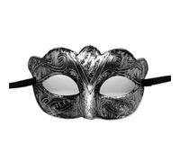 Máscara De Mascarada Máscara de mascarada de 4 piezas, máscara de Príncipe Vintage, máscara de media cara de cobre antiguo, máscaras de corona Retro, decoración de fiesta for mujer(Silver style 1)